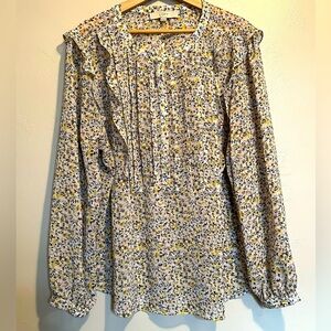 Loft Floral Ruffle Blouse